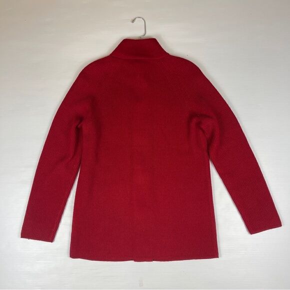 Jones New York Signature Cardigan Sweater Coat Red Toggle Wool Blend Women's M - Picture 3 of 8
